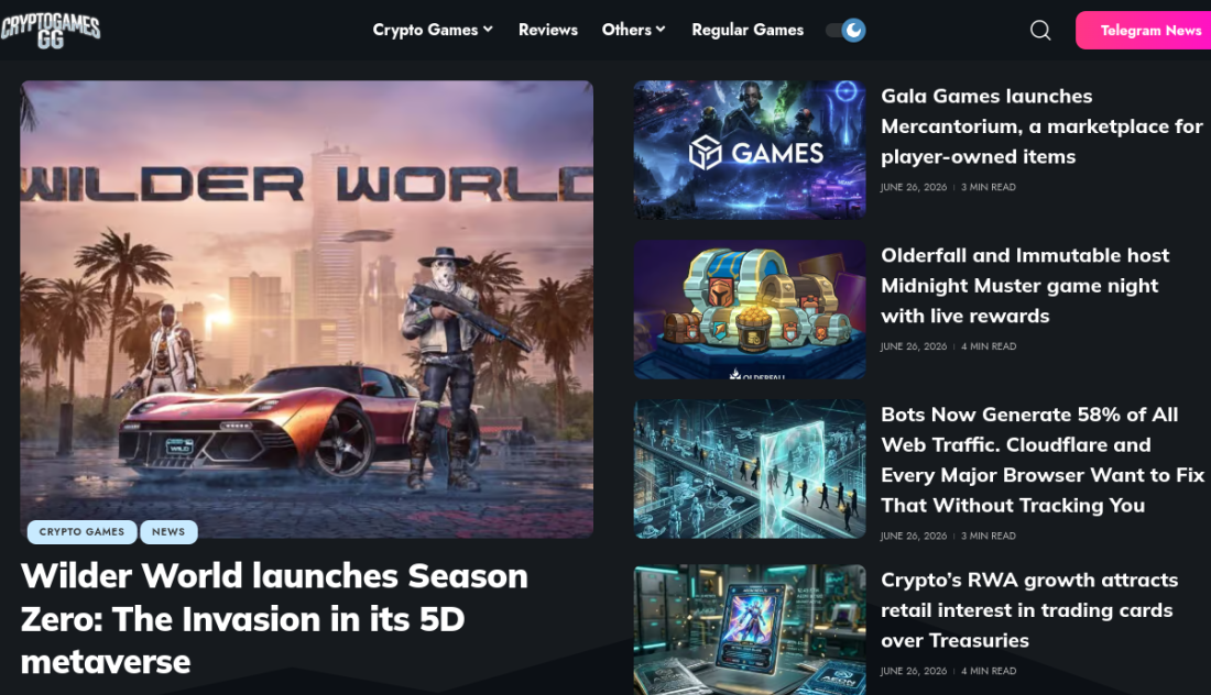 CryptoGames.gg — Μια λίστα crypto παιχνιδιών που διαβάζει το blockchain, για να μην παλιώνει ποτέ.